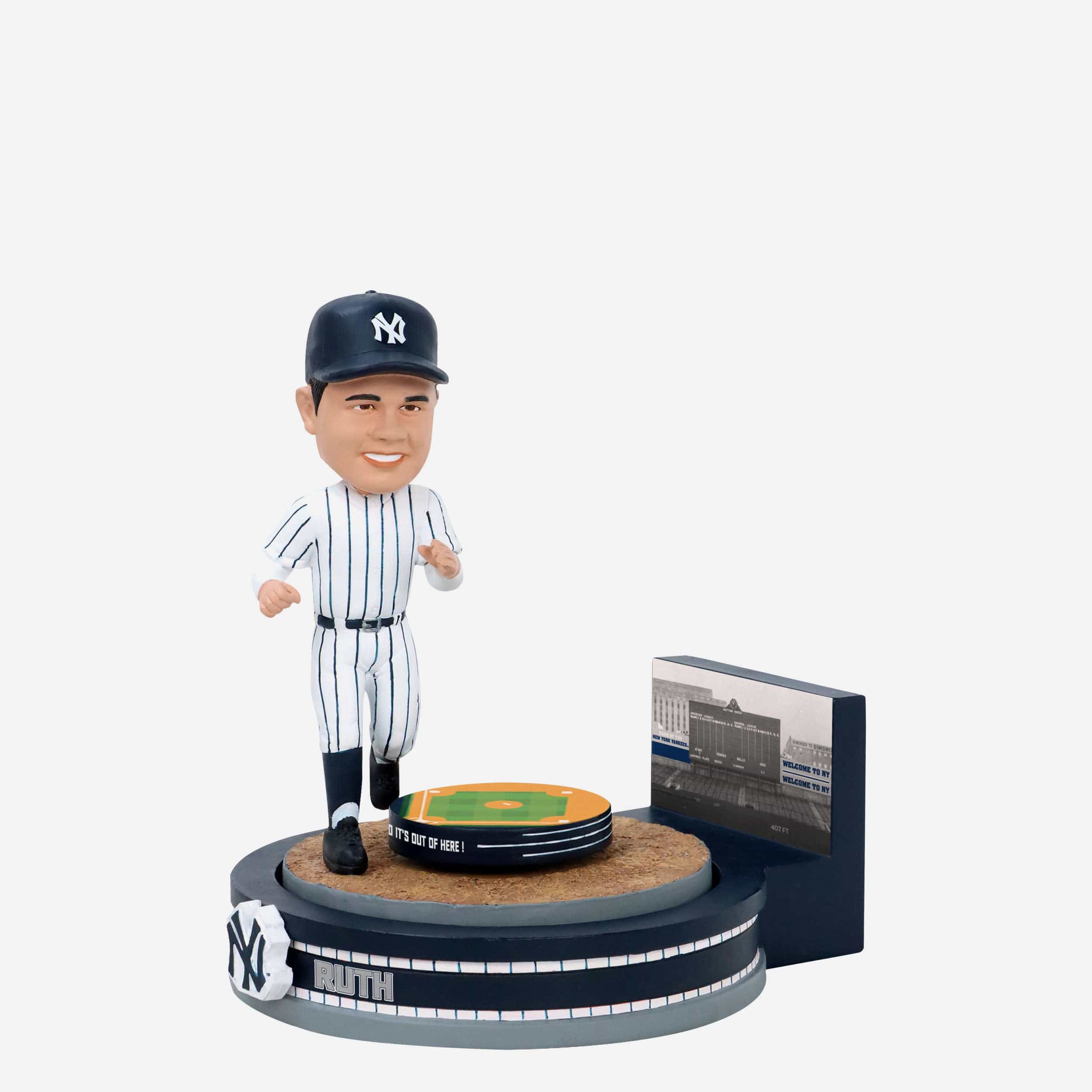 Babe Ruth New York Yankees Home Run Spinner Mini Bobblehead Scene - FOCO
